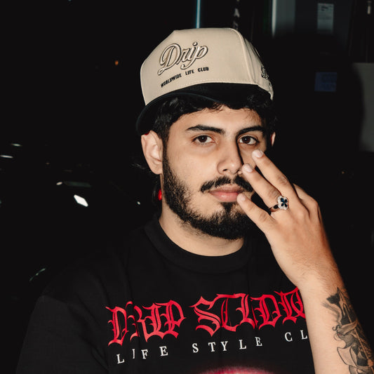 CAP DRIP WORDLWIDE CREAM AND BLACK