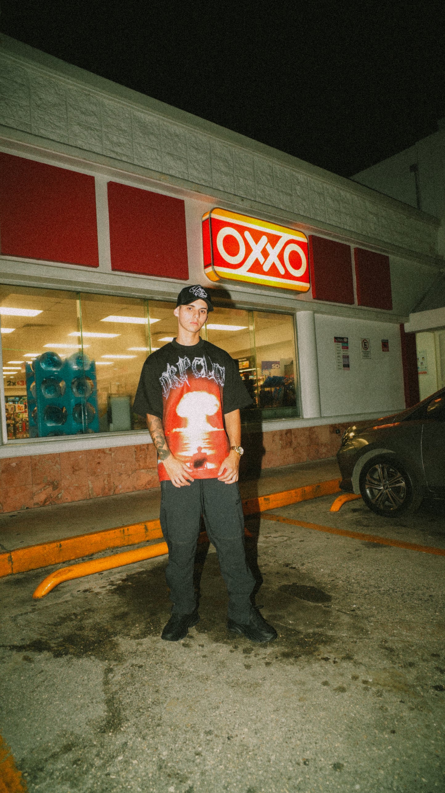 6110004 TEE DRIP SUNSET RED