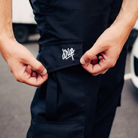 Cargo Clásico negro Drip Club espalda - pantalón streetwear Costa Rica