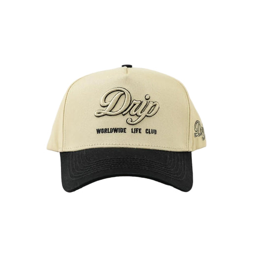Gorra Worldwide Cream and Black Drip uso - snapback streetwear Costa Rica