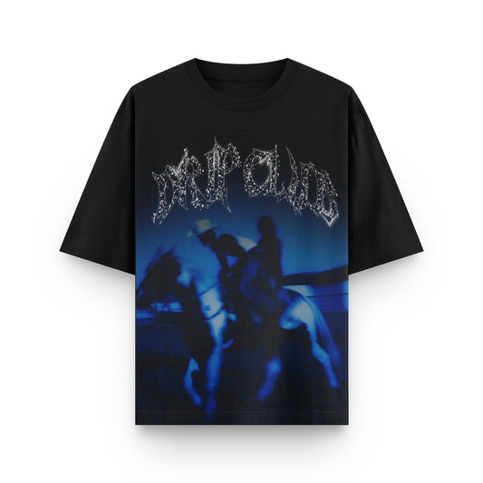 6110003 TEE DRIP HORSE BLUE