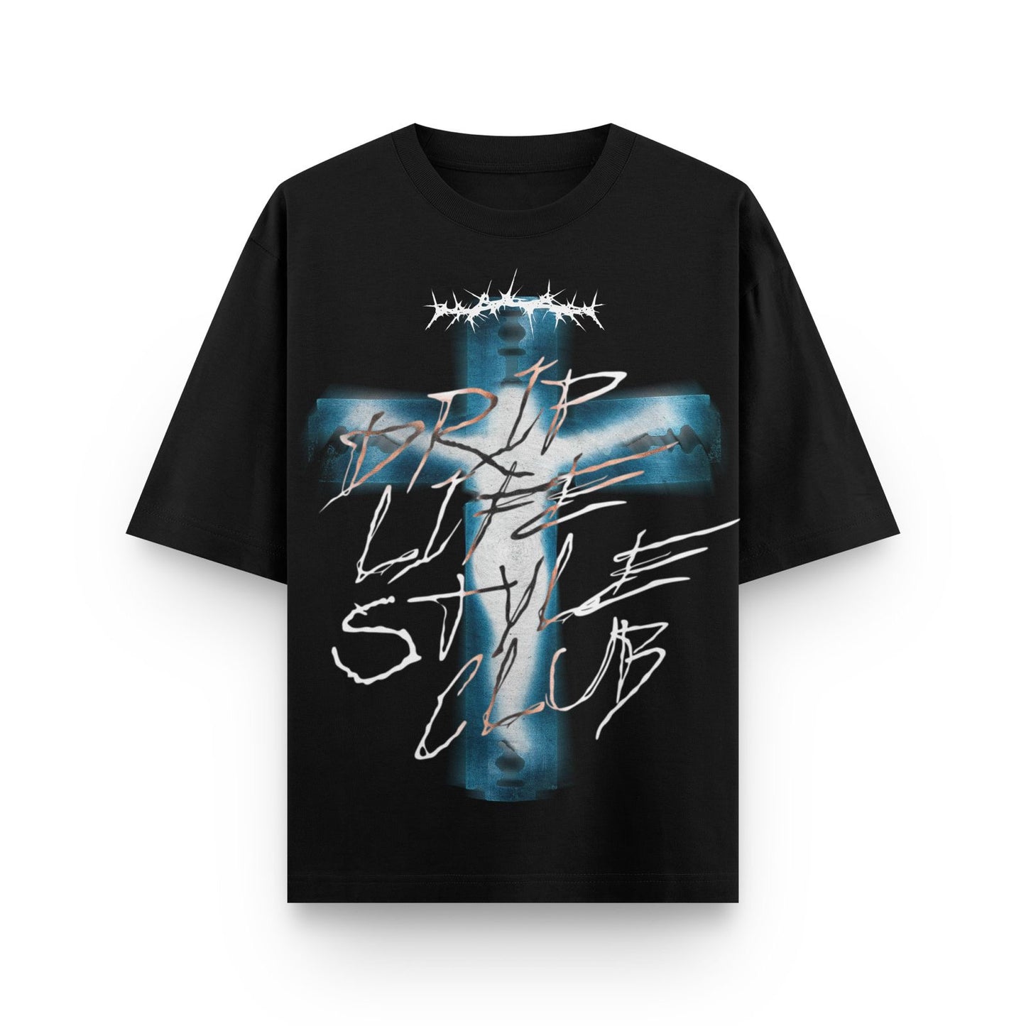 6110006 TEE DRIP CROW GOD BLACK