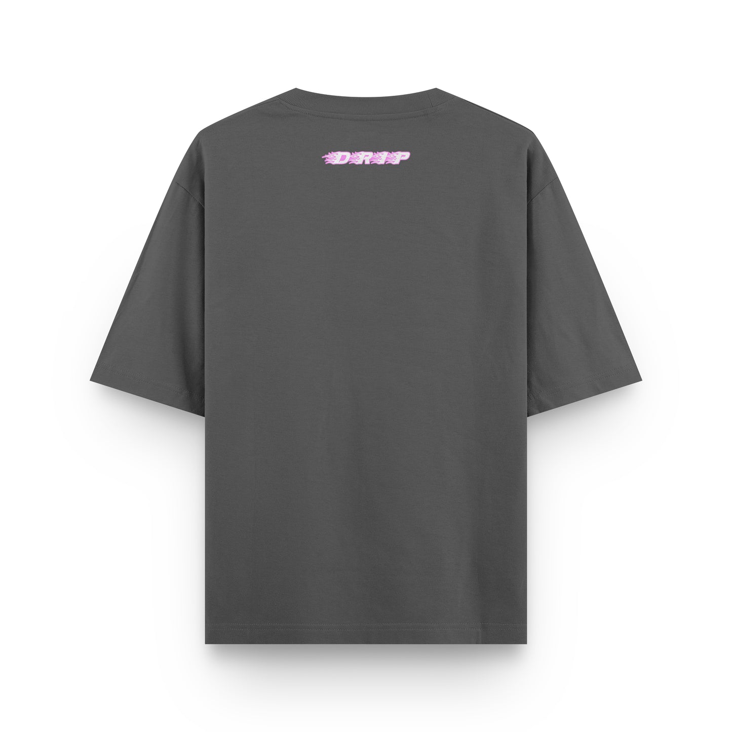 DRIP FLAMES PINK T-SHIRT GRAY