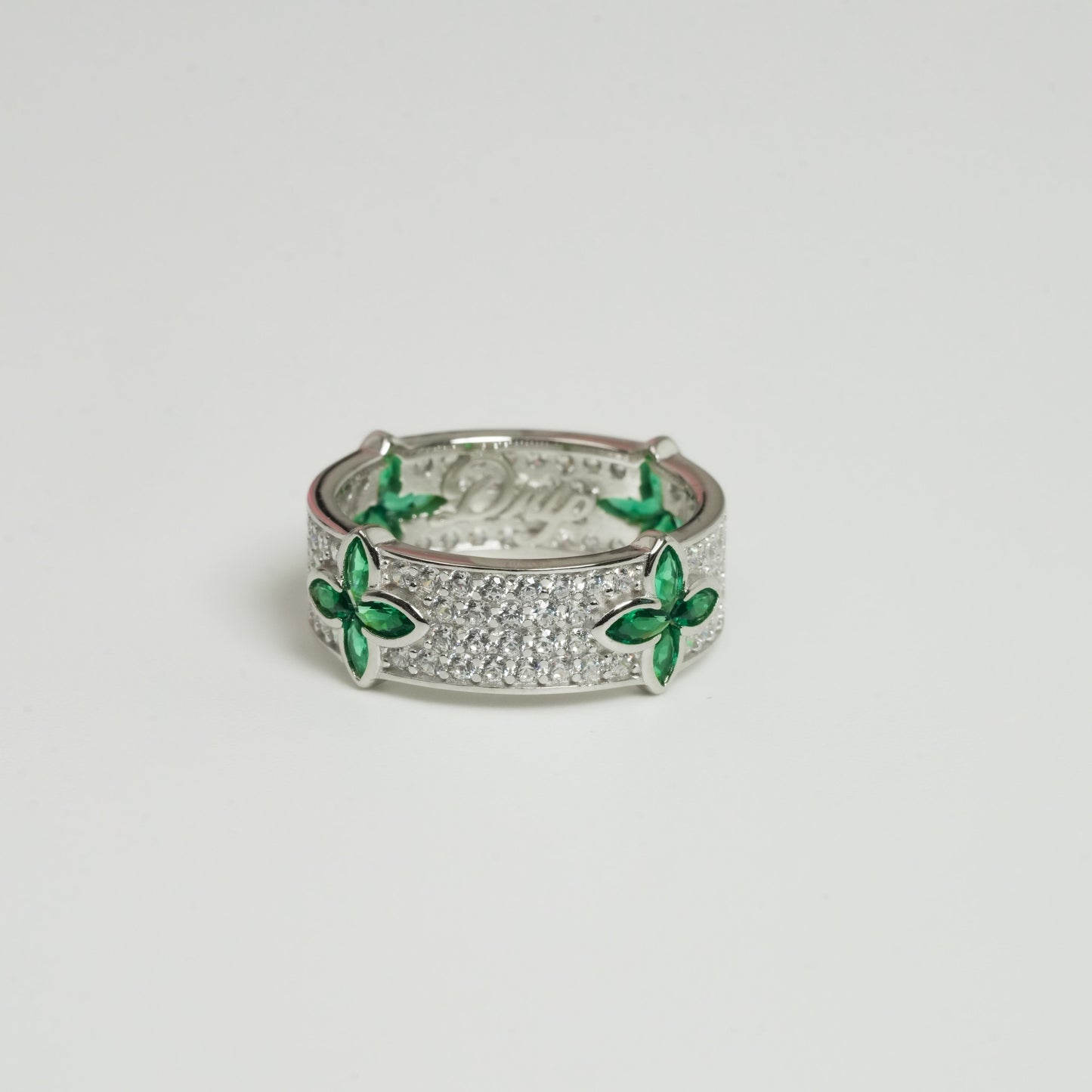 Cross Green Drip Ring