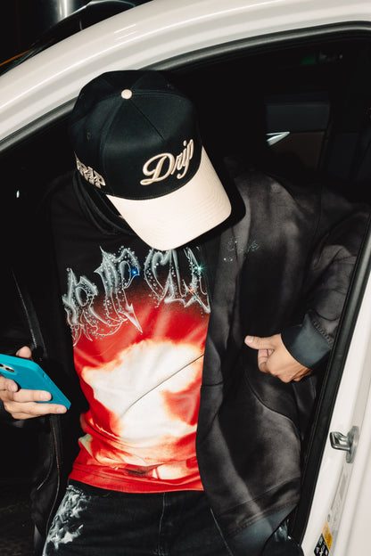 6110004 TEE DRIP SUNSET RED