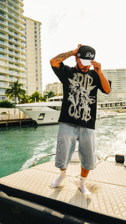 6110008 TEE DRIP ANGEL GLITTER BLACK