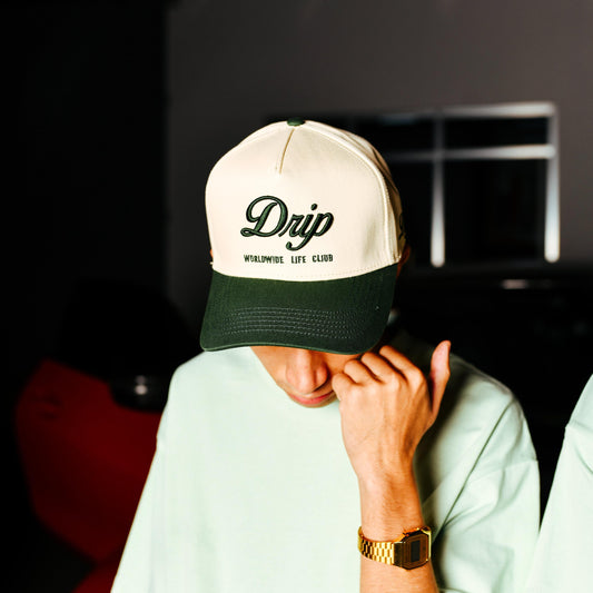 Cap Drip cream green