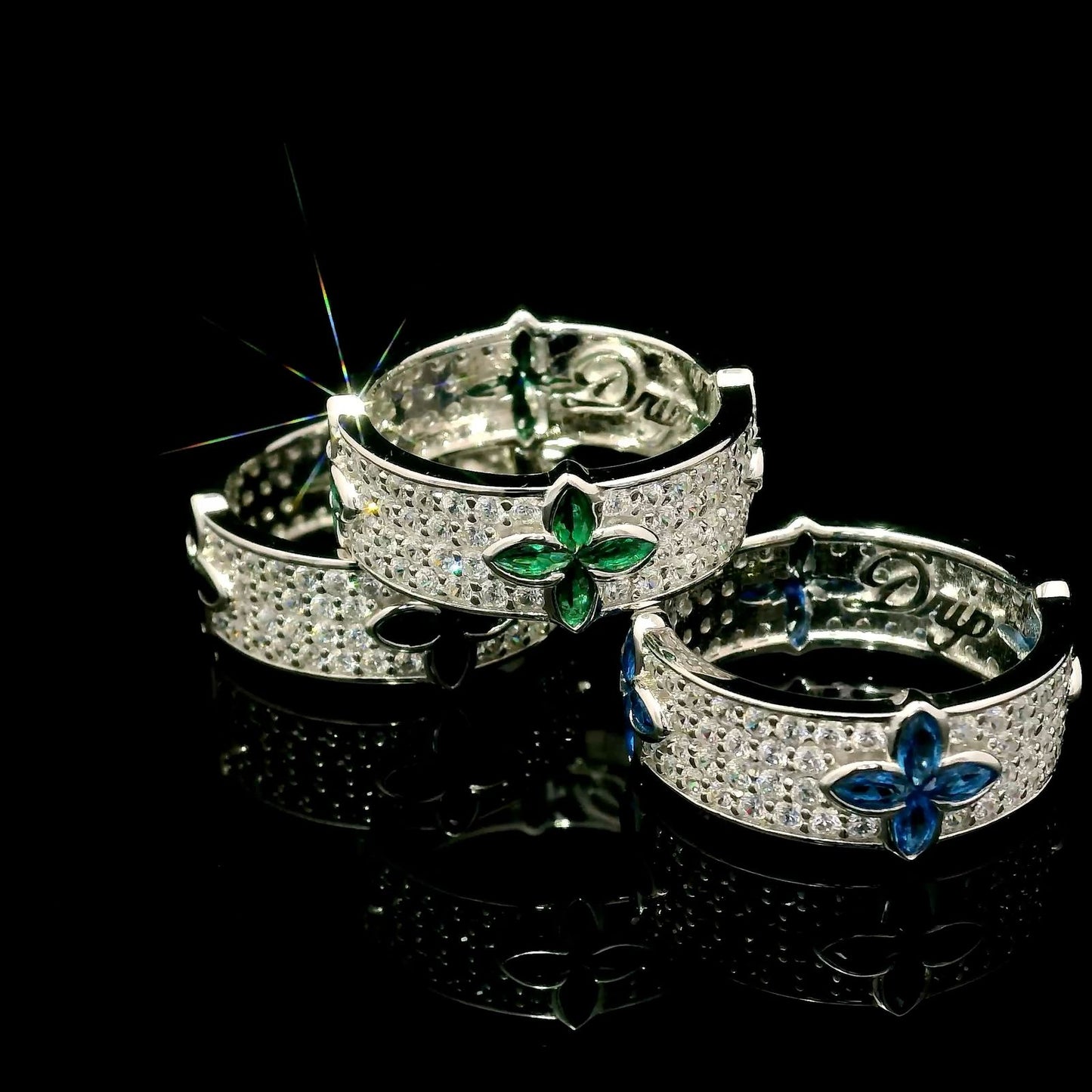 Anillo Cross Blue Drip Ring detalle - joyería streetwear Costa Rica
