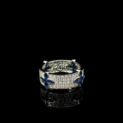 Anillo Cross Blue Drip Ring frente - joyería streetwear Drip Club Costa Rica