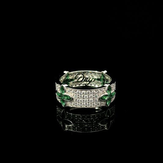 Anillo Cross Green Drip Ring frente - joyería streetwear Drip Club Costa Rica