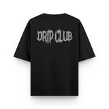 Camiseta Angel Glitter Black Drip Club espalda - tee premium con glitter Costa Rica