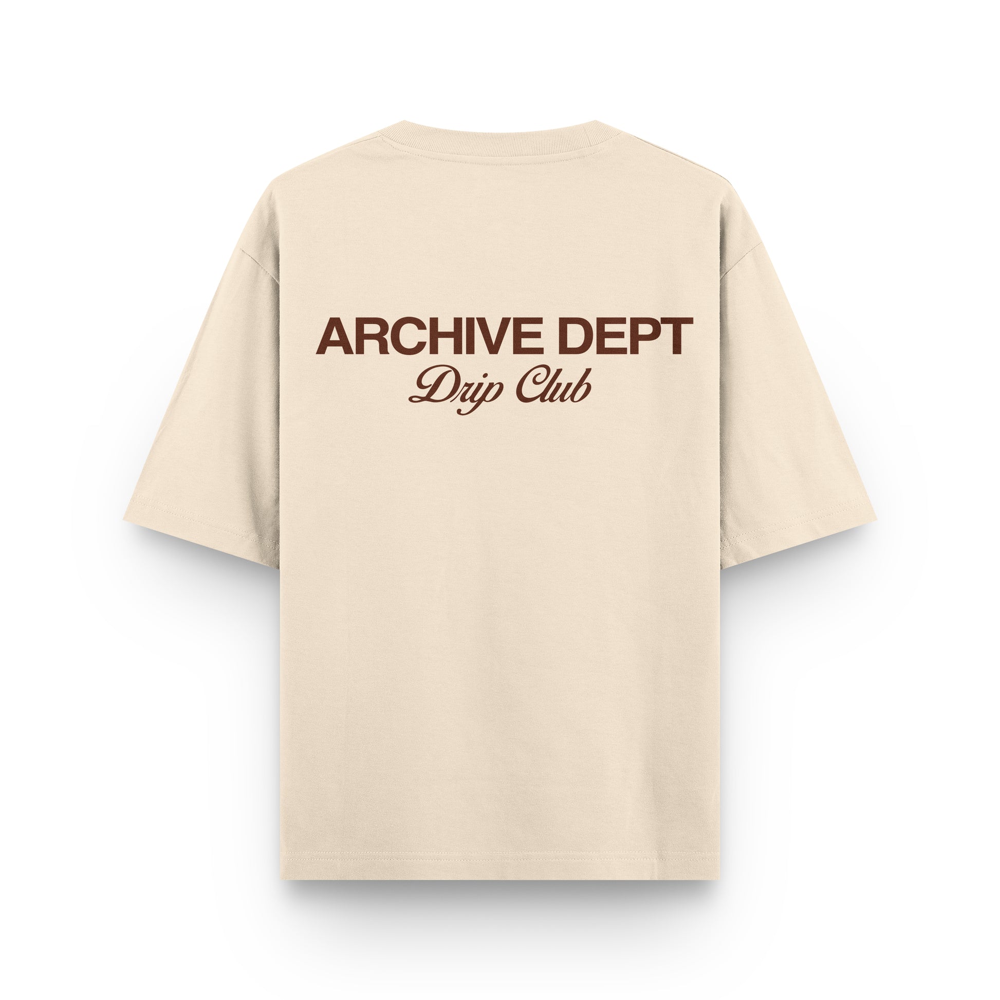 Camiseta Archive Dept beige Drip Club espalda - streetwear Costa Rica