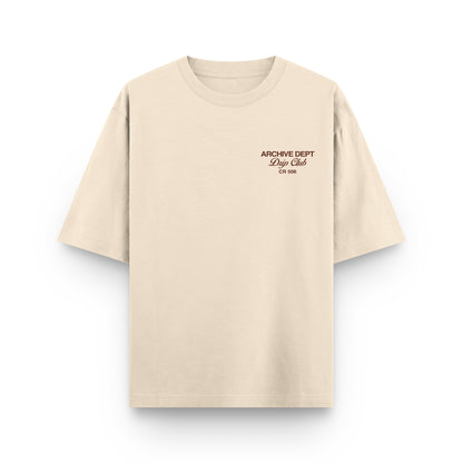 Camiseta Archive Dept beige Drip Club frente - streetwear Costa Rica
