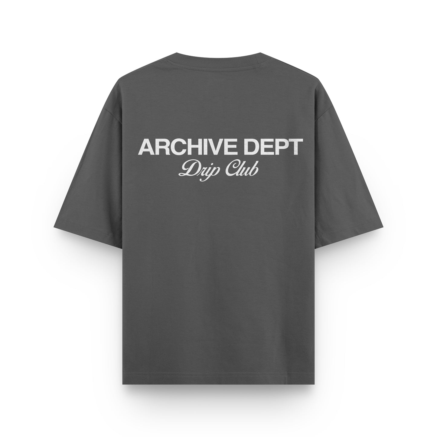 Camiseta Archive Dept gris Drip Club espalda - streetwear Costa Rica