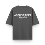 Camiseta Archive Dept gris Drip Club espalda - streetwear Costa Rica