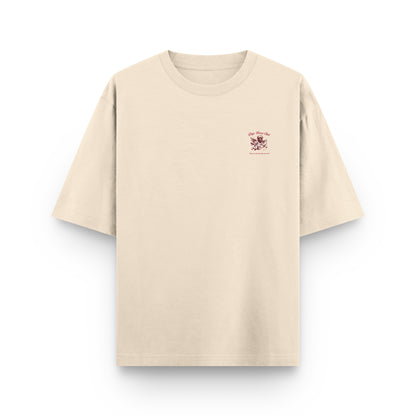 Camiseta Baby Valentine beige Drip Club lateral - tee edición especial Costa Rica