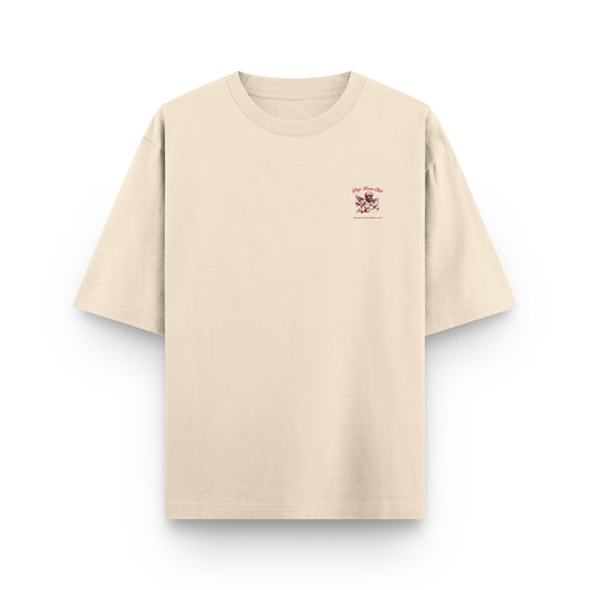 Camiseta Baby Valentine beige Drip Club lateral - tee edición especial Costa Rica