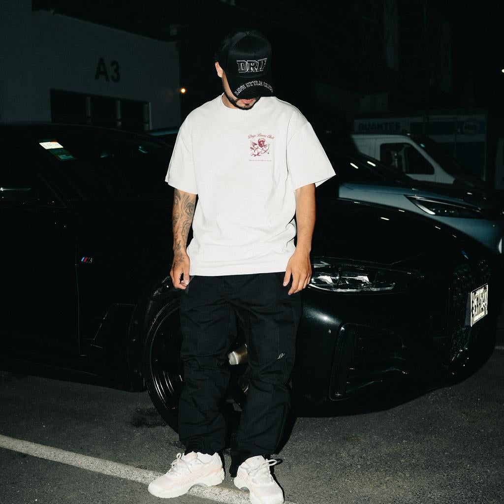 Camiseta Baby Valentine gris claro Drip Club detalle - tee streetwear Costa Rica