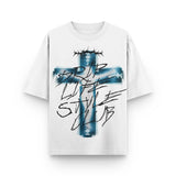 Camiseta Crow God White Drip Club frente - tee premium streetwear Costa Rica