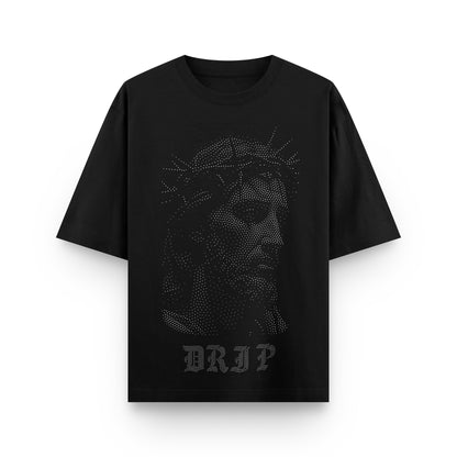 Camiseta God Stone Black Drip Club frente - tee premium streetwear Costa Rica