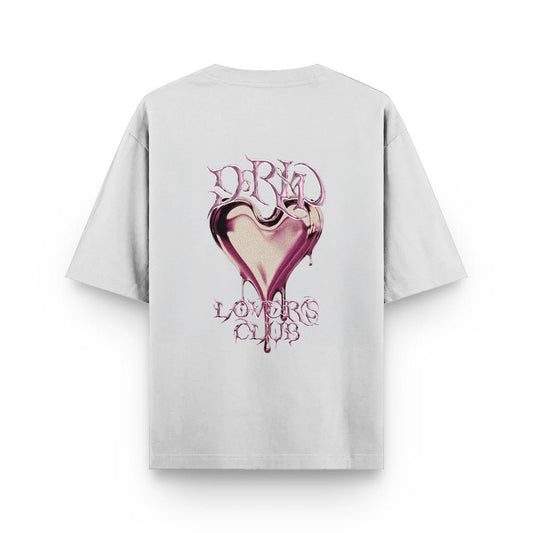 Camiseta Heart Valentine gris claro Drip Club frente - tee edición especial Costa Rica