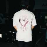 Camiseta Heart Valentine gris claro Drip Club lateral - tee streetwear Costa Rica