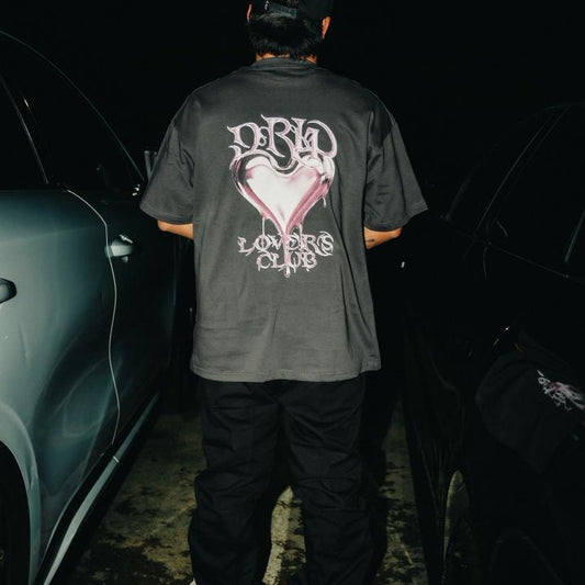 Camiseta Heart Valentine gris Drip Club detalle - tee streetwear Costa Rica