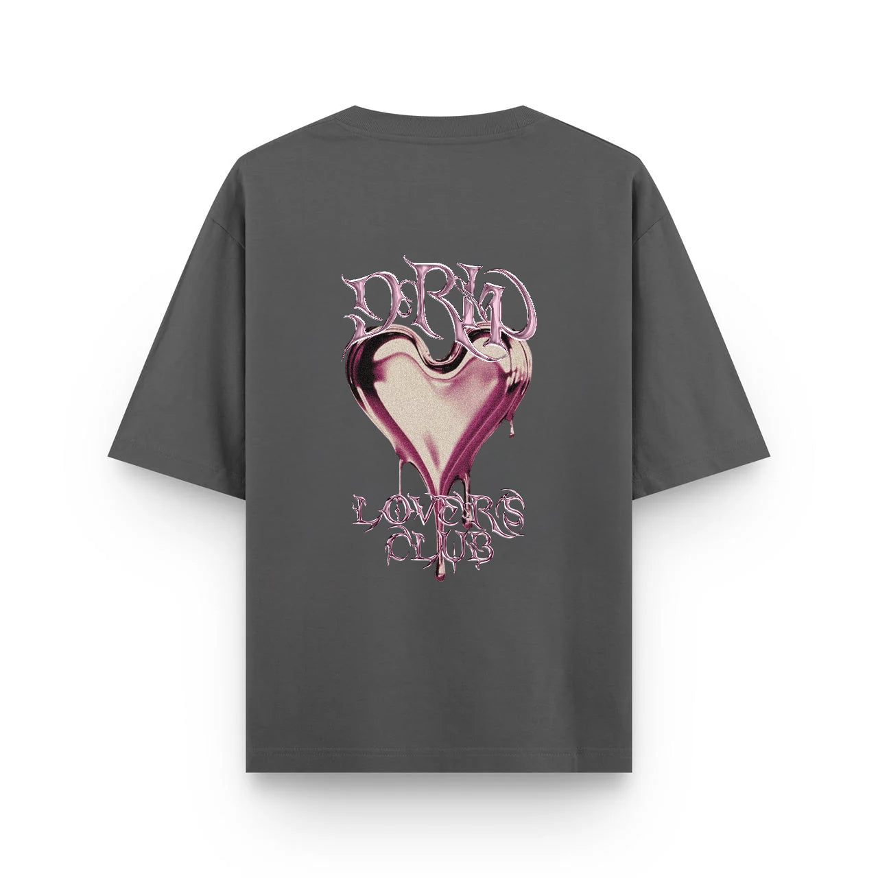 Camiseta Heart Valentine gris Drip Club frente - tee edición especial Costa Rica