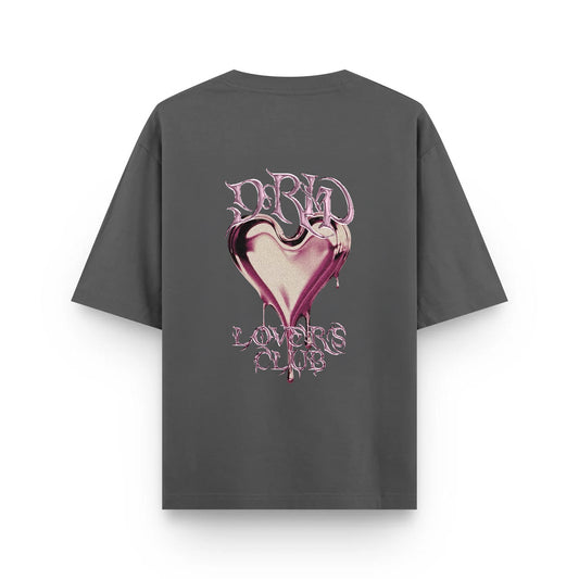 Camiseta Heart Valentine gris Drip Club frente - tee edición especial Costa Rica