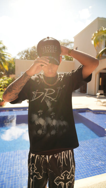 Camiseta Horse Black Drip Club espalda - tee premium streetwear Costa Rica