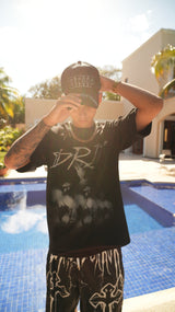 Camiseta Horse Black Drip Club espalda - tee premium streetwear Costa Rica