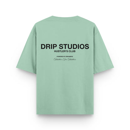 Camiseta Hustler verde Drip Club espalda - streetwear Costa Rica