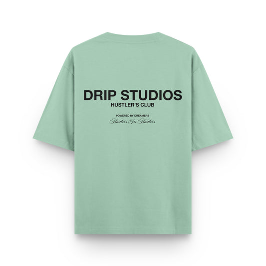 Camiseta Hustler verde Drip Club espalda - streetwear Costa Rica