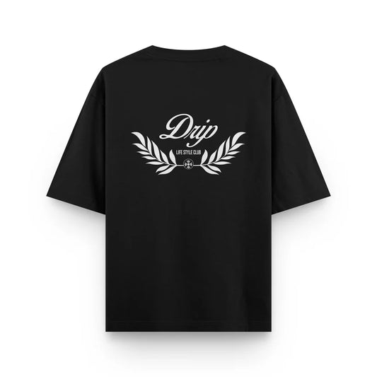 Camiseta Life Style negra Drip Club espalda - streetwear oversize Costa Rica