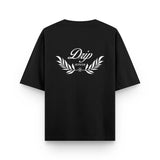 Camiseta Life Style negra Drip Club espalda - streetwear oversize Costa Rica