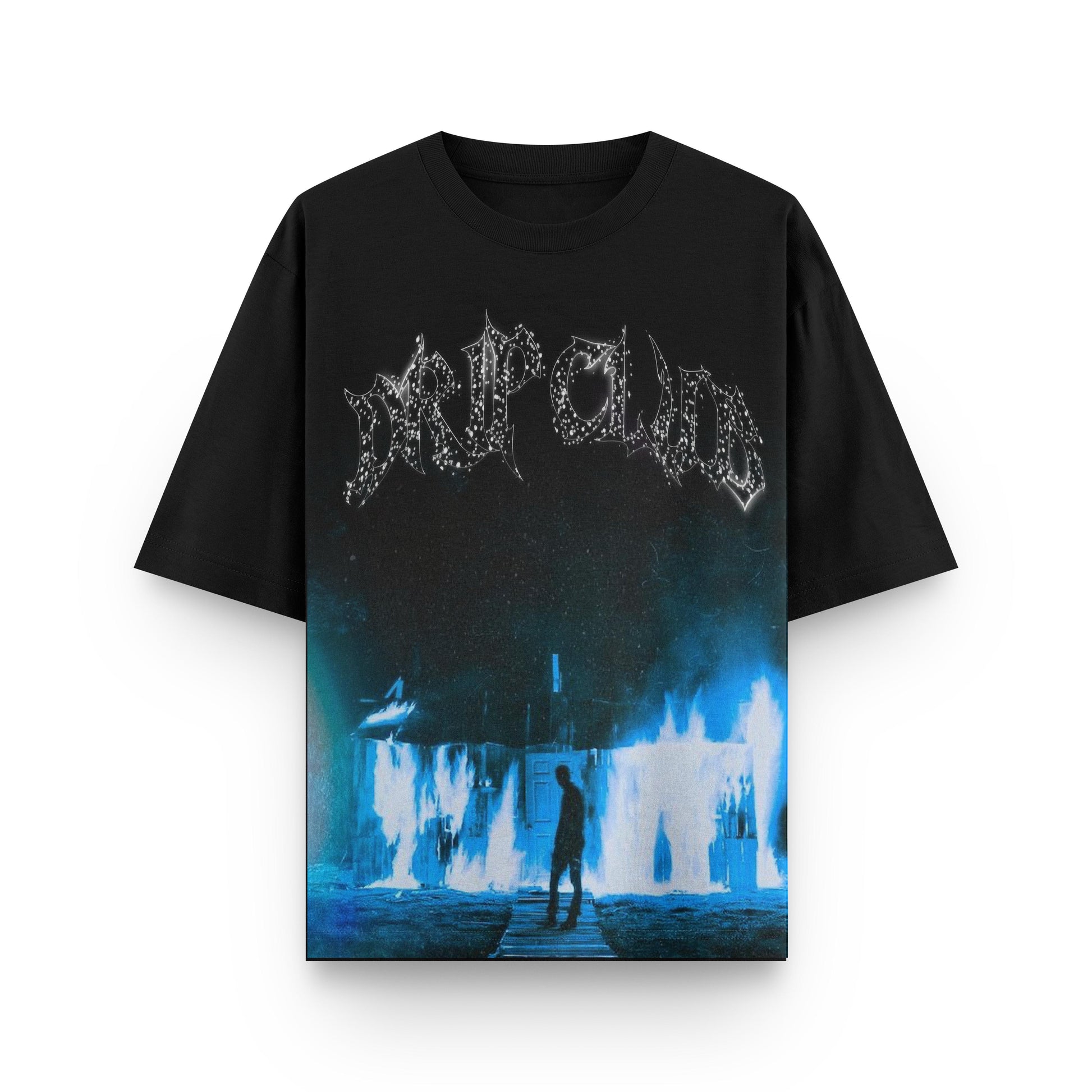 Camiseta Stone Blue Drip Club - tee premium azul stone wash streetwear Costa Rica