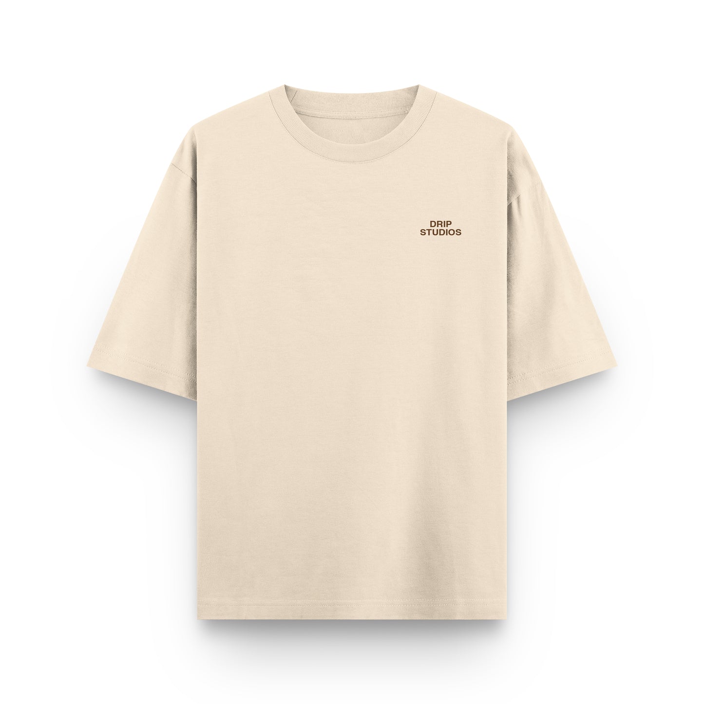 Camiseta Drip Studios beige frente - streetwear oversize Drip Club Costa Rica
