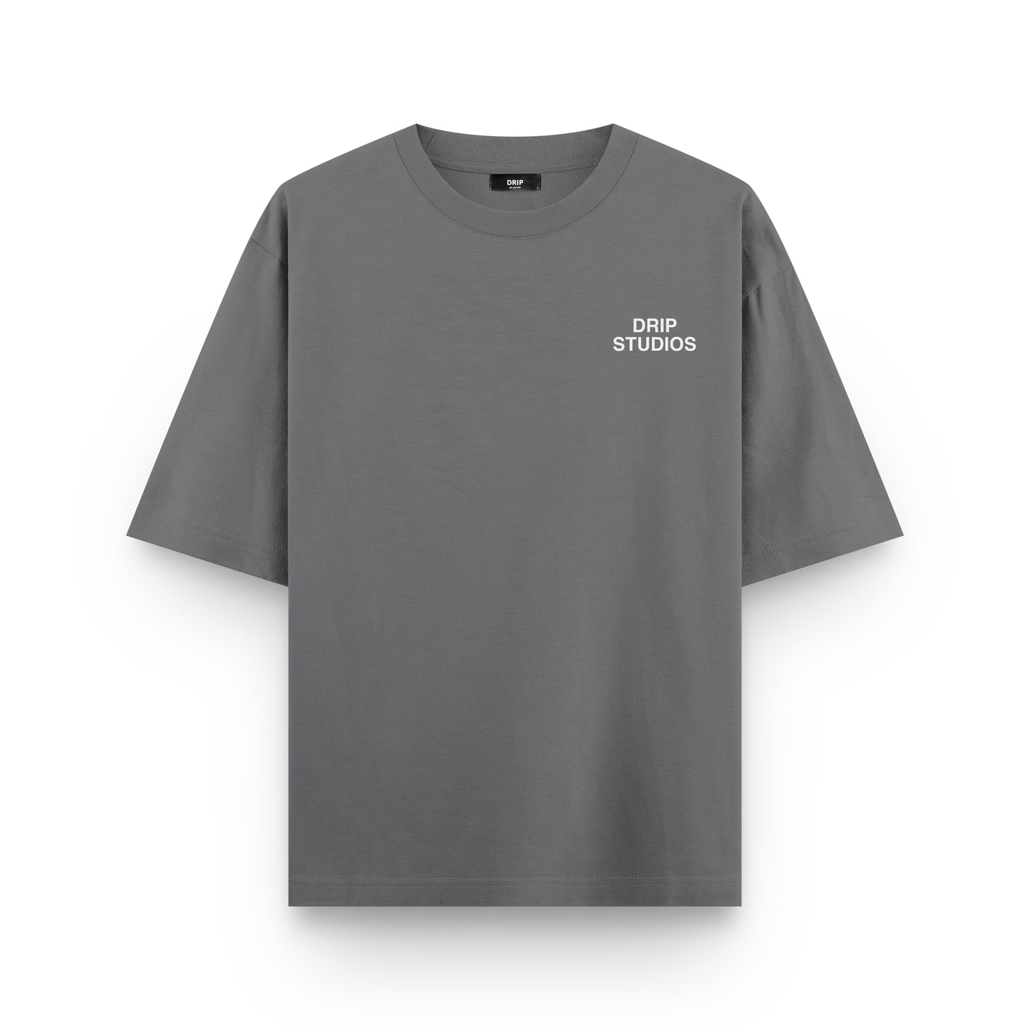 Camiseta Drip Studios gris frente - streetwear oversize Drip Club Costa Rica
