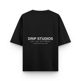 Camiseta Drip Studios negra espalda - streetwear oversize Drip Club Costa Rica
