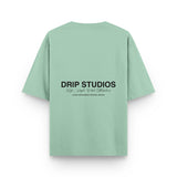 Camiseta Drip Studios verde espalda - streetwear oversize Drip Club Costa Rica