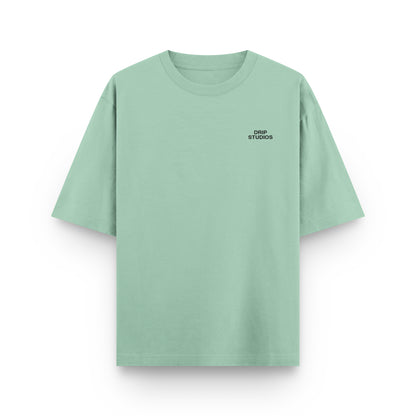 Camiseta Drip Studios verde frente - streetwear oversize Drip Club Costa Rica