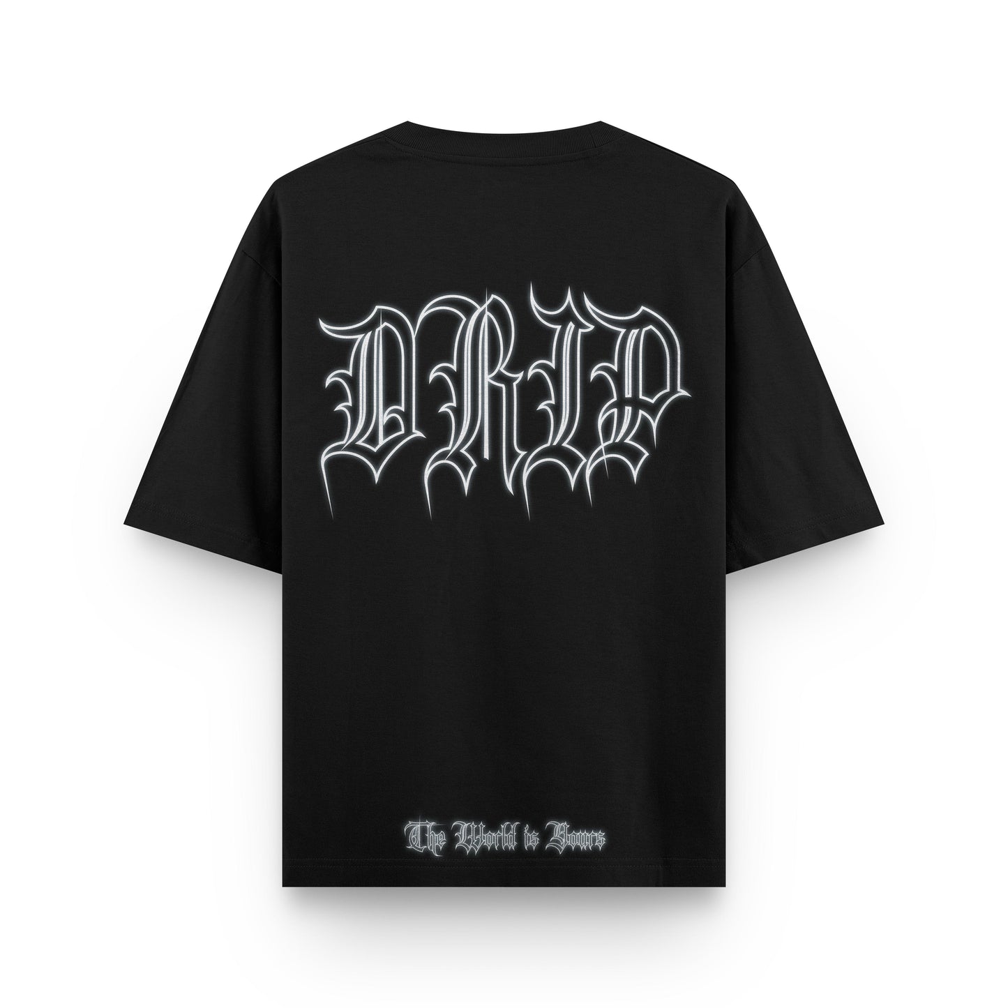 Camiseta World Yours Black Drip Club espalda - tee premium streetwear Costa Rica