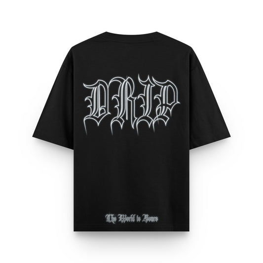 Camiseta World Yours Black Drip Club espalda - tee premium streetwear Costa Rica