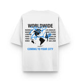 Camiseta Worldwide blanca Drip Club espalda - streetwear hombre Costa Rica