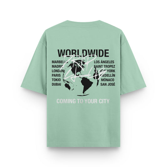 Camiseta Worldwide menta Drip Club espalda - streetwear Costa Rica