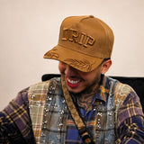 Gorra café Brown AT Brown lateral derecha - snapback Drip Club Costa Rica