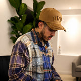 Gorra café Brown AT Brown lateral izquierda - snapback Drip Club Costa Rica