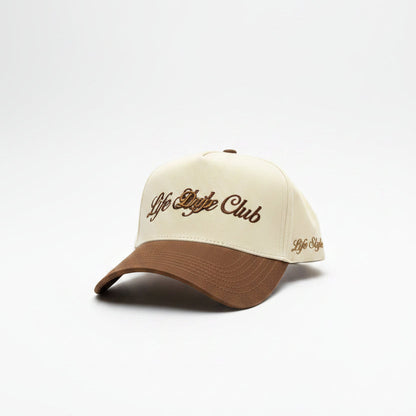 Gorra Life Style Club Brown Drip frente - snapback café streetwear Costa Rica