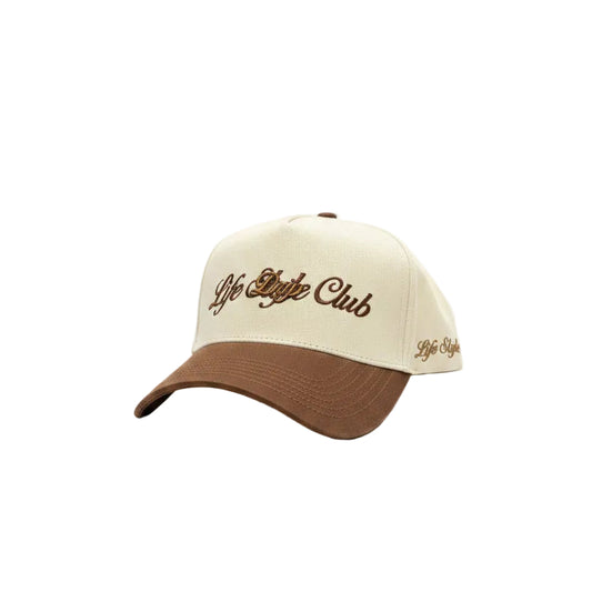 Gorra Life Style Club Brown Drip frente - snapback café streetwear Costa Rica