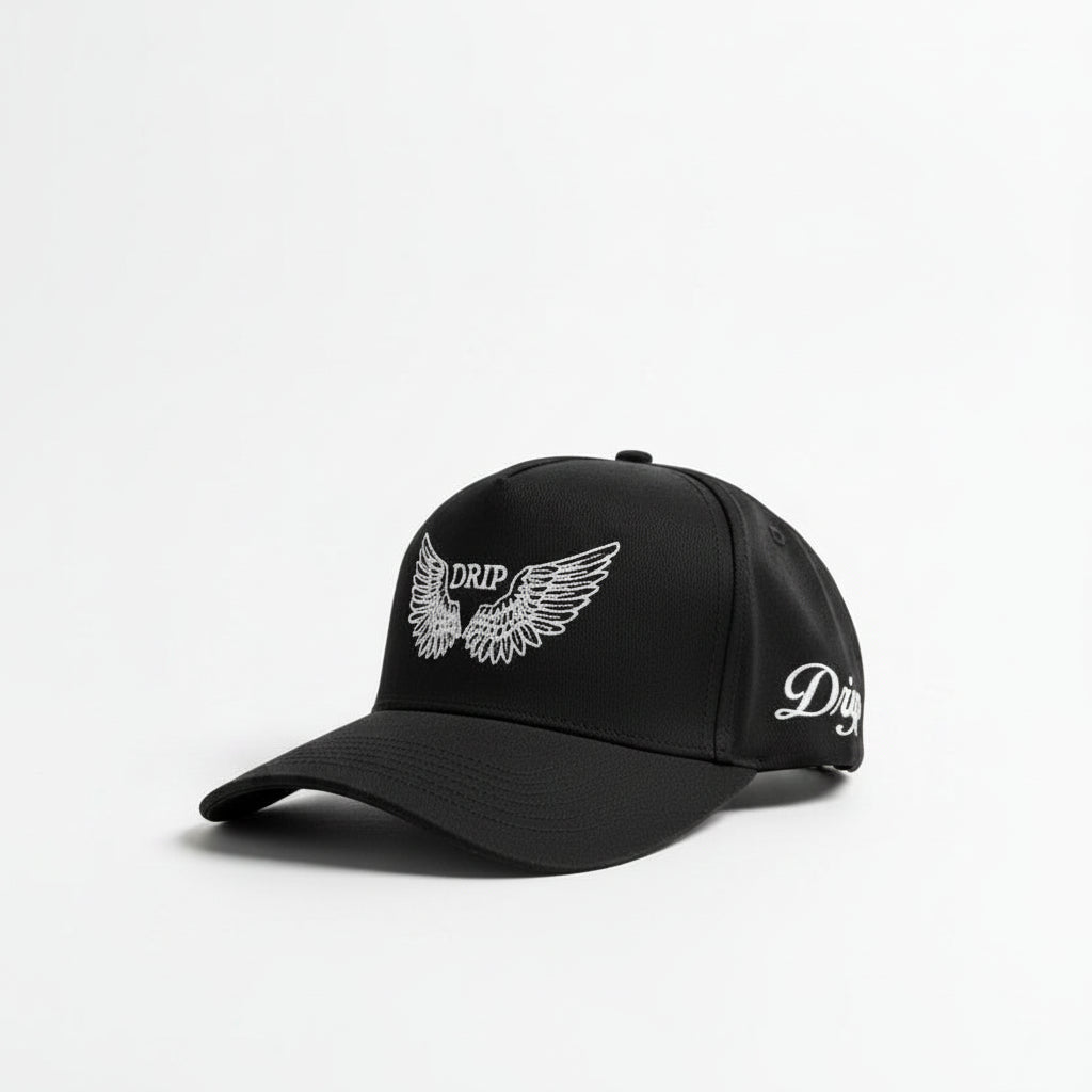 Gorra Cap Black Drip AT White frente - snapback negro blanco Drip Club Costa Rica